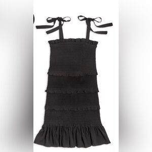 Katie J NYC Black Evan smocked Dress